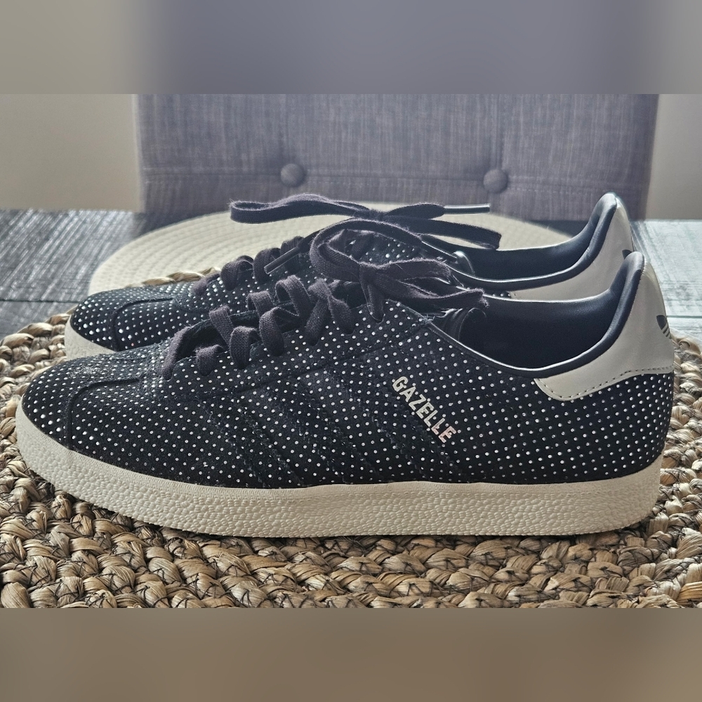 Adidas Gazelle Black and White Polka Dot Sneakers - Picture 2 of 7